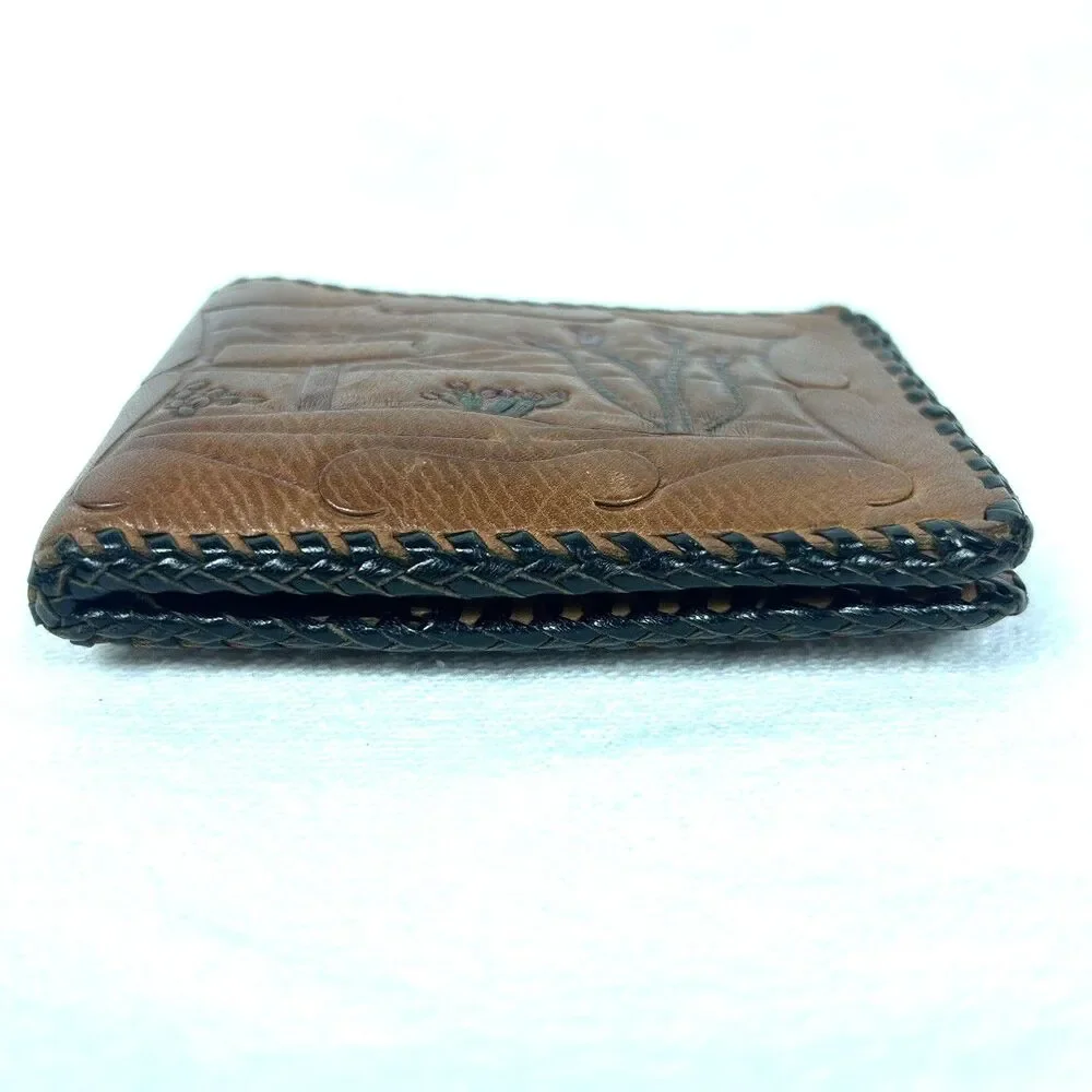 Vintage Hand-Tooled Leather Masonic Past Master Wallet - Blue Lodge
